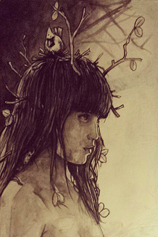 Solemn lady sketch