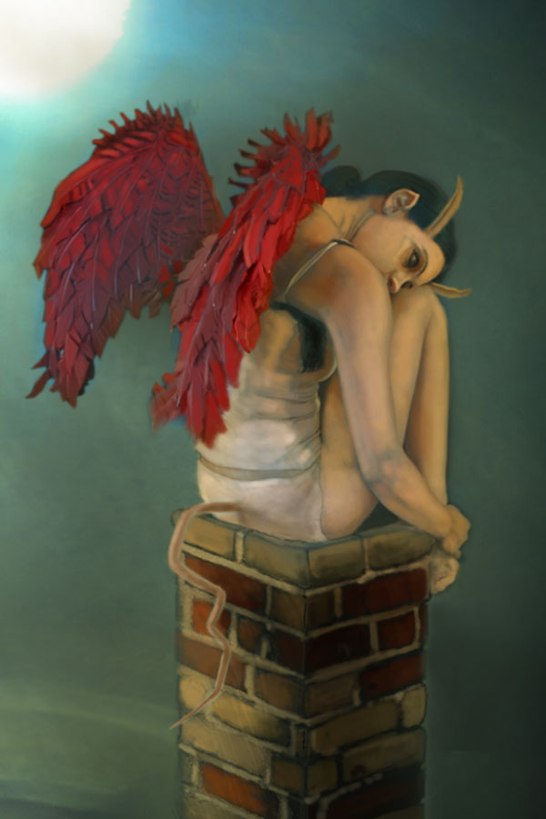 Girl with wings painting