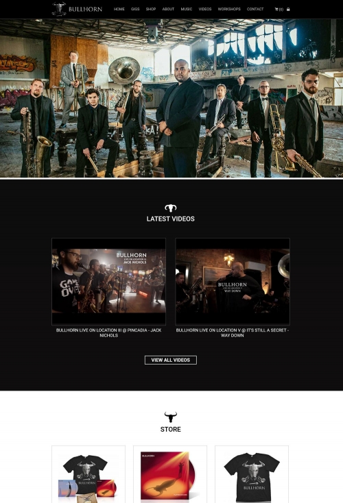 Bullhorn band website screenshot