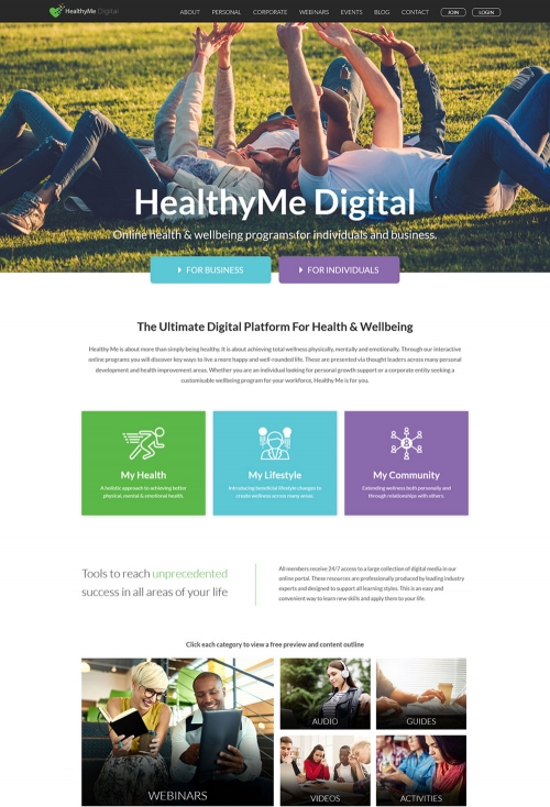 HealthyMe Digital website screenshot
